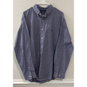 Ralph Lauren Classic Fit Dress Shirt 16.5 34/35 Blue Button Down